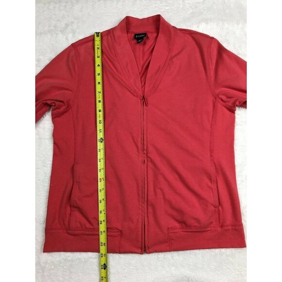 Eileen Fisher Womens Jacket Size Medium Full Zip Long Sleeve Pink Pockets - Picture 7 of 9